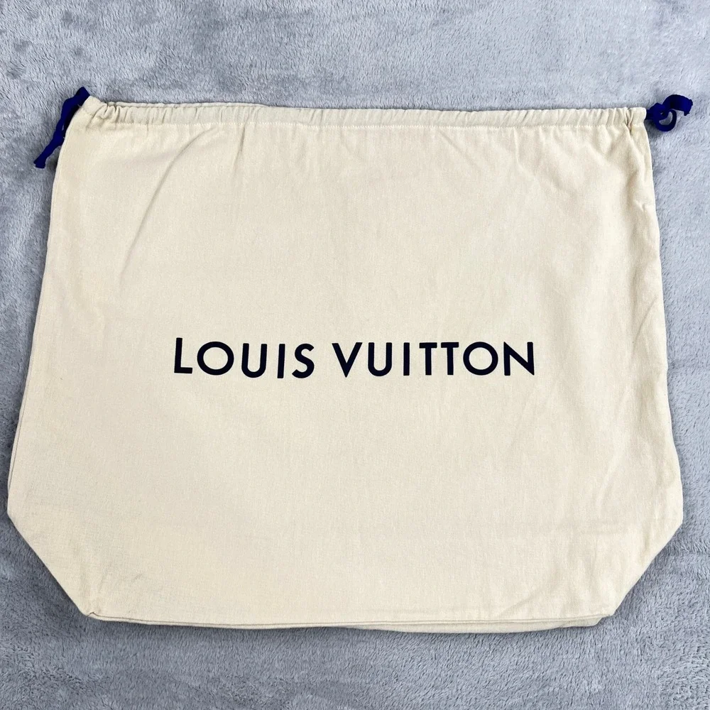 Louis Vuitton Original XL Drawstring Dust Bag 24x20 Cream Blue Luxury Storage